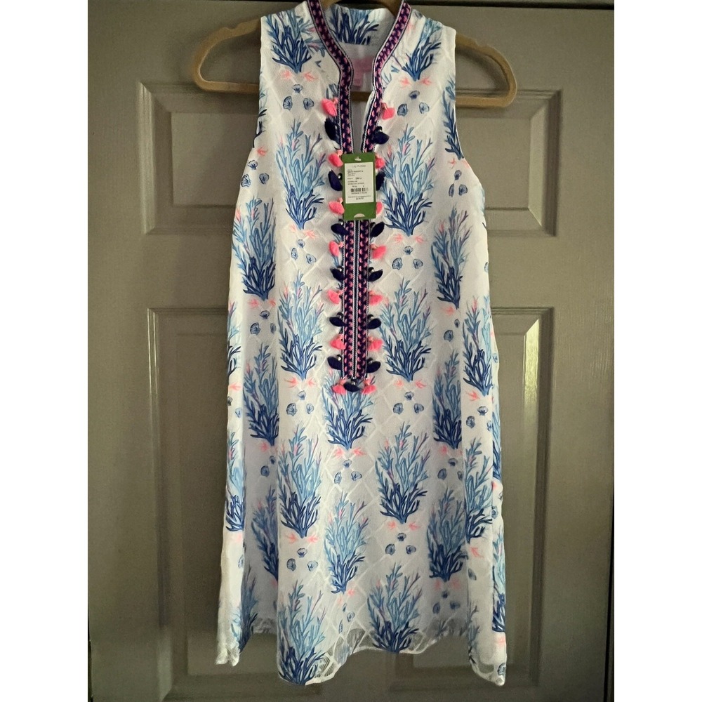 NWT Lilly Pulitzer Womens Jane Shift Dress Seaspray Gray Off Shore Size 4
